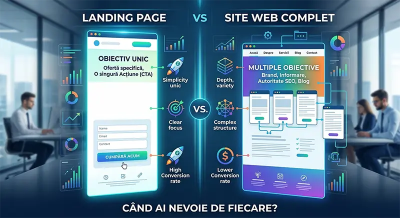 Landing Page vs. Website: De care ai nevoie cu adevărat?