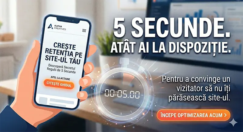 Regula celor 5 secunde: De ce îți pierzi vizitatorii de pe site și cum rezolvi problema (actualizat 2026)